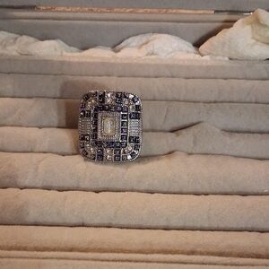 Elegant Blue and Silver Men's Ring